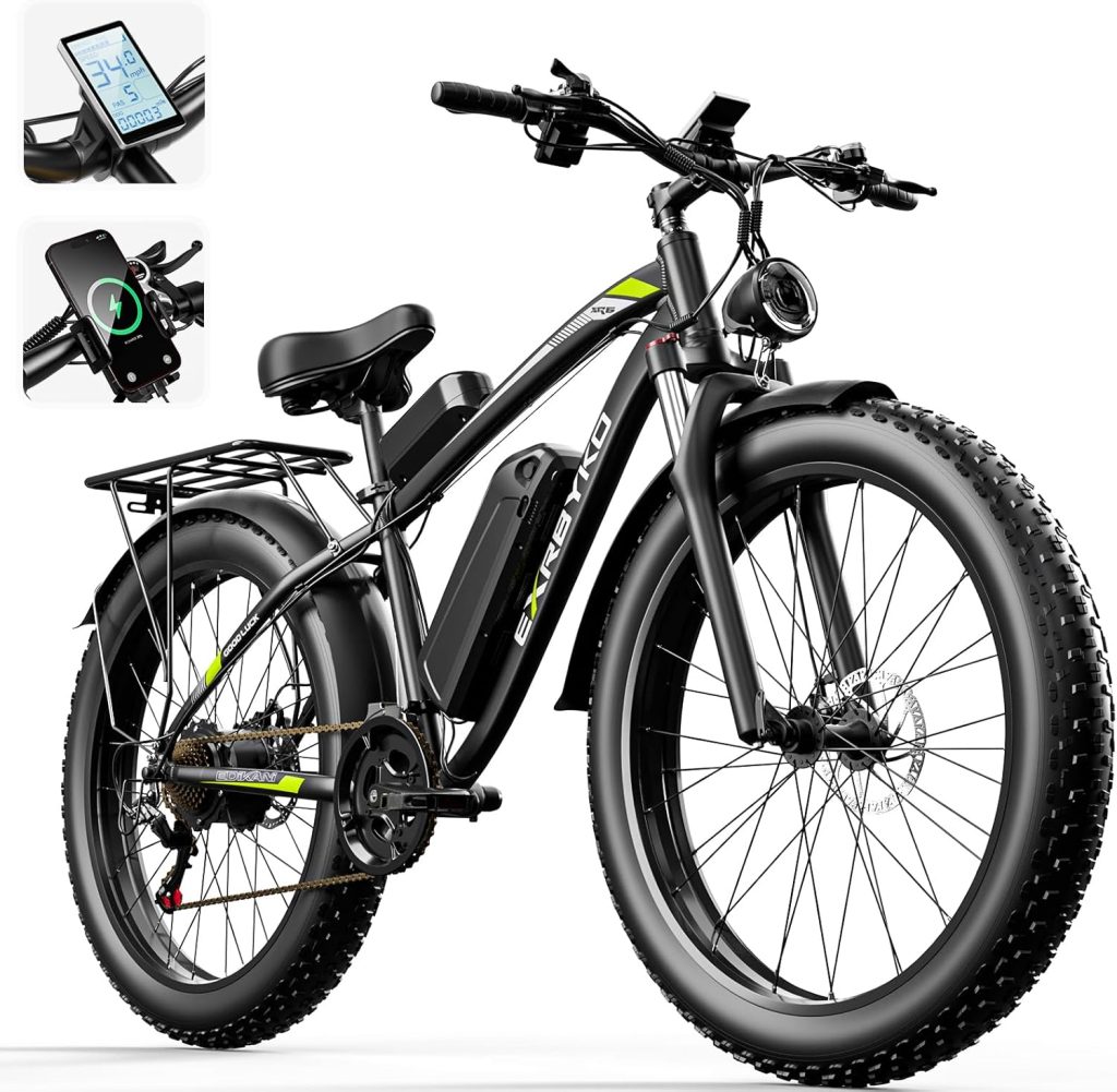 Electric Bike for Adults, Peak 1000W/1500W 34MPH Fat Tire E Bikes for Men 48V 17.5AH 840WH Battery, 70 Miles Ebike 21-Speed Gears, Beach Mountain Snow Electric Bicycle E-bike UL Certified