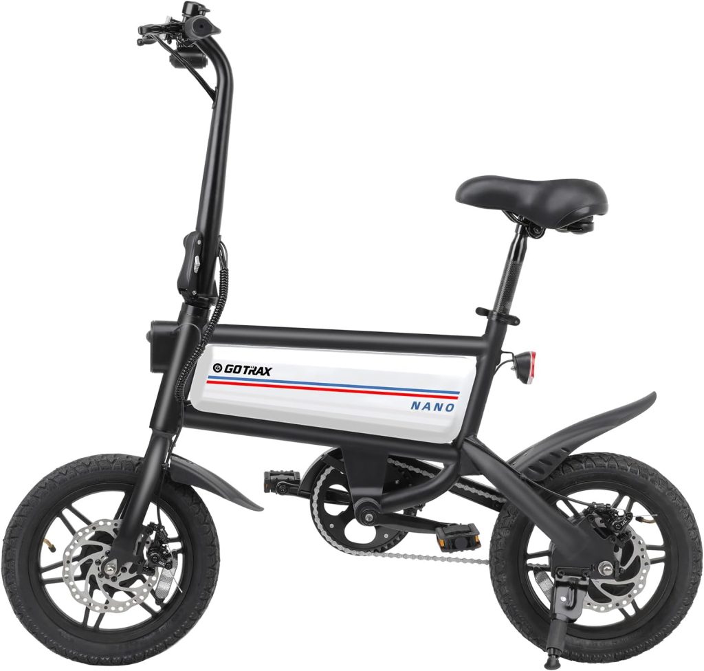 Gotrax Nano 14 Electric Bike, Max Range 25Miles(Pedal-Assist)Max Speed 15.5Mph, 250W Folding E-Bike with Removable Battery, Adjustable Seat Dual Mudguards, Commuter Electric Bicycle for Ages 13+ Gotrax Nano 14 Electric Bike, Max Range 25Miles(Pedal-Assist)Max Speed 15.5Mph, 250W Folding E-Bike with Removable Battery, Adjustable Seat Dual Mudguards, Commuter Electric Bicycle for Ages 13+
