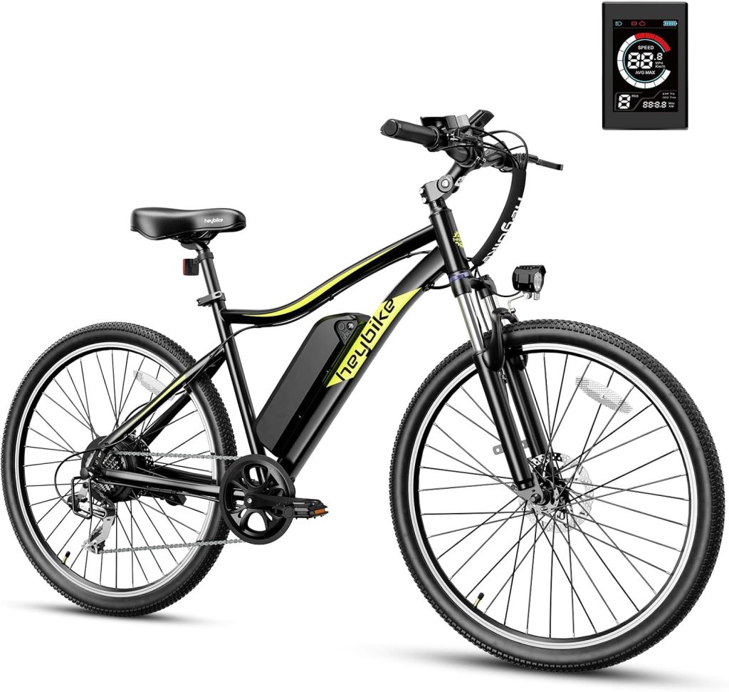 Heybike Race Max Electric Bike for Adults with 750W Peak Motor, 28mph Max Speed, 600WH Removable Battery Ebike, 27.5 Electric Mountain Bike with 7-Speed and Front Suspension