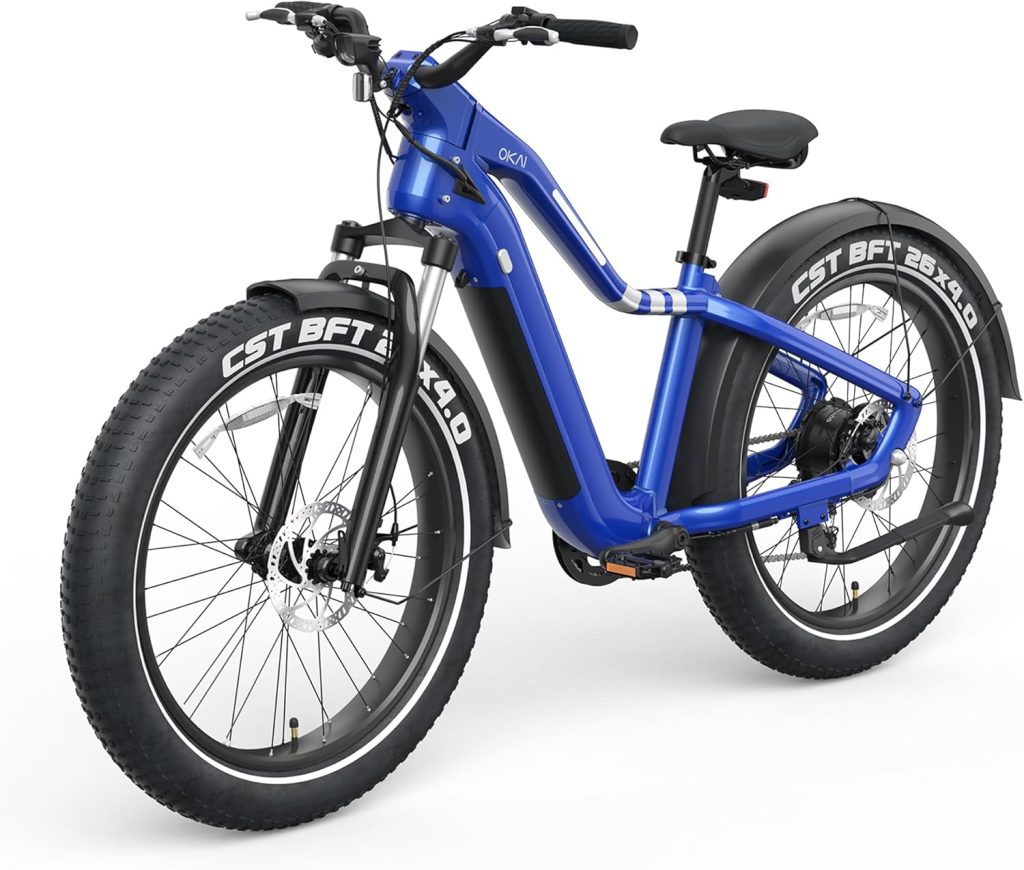 OKAI Ranger Electric Bike, 45 Miles Fat Tire eBike with Suspension Fork, 28mph Power by 1000W Motor, 8-speed Drivetrain, All Terrain Electric Bike for Adults, 705.6Wh Removable Battery Heavy-duty Bike OKAI Ranger Electric Bike, 45 Miles Fat Tire eBike with Suspension Fork, 28mph Power by 1000W Motor, 8-speed Drivetrain, All Terrain Electric Bike for Adults, 705.6Wh Removable Battery Heavy-duty Bike