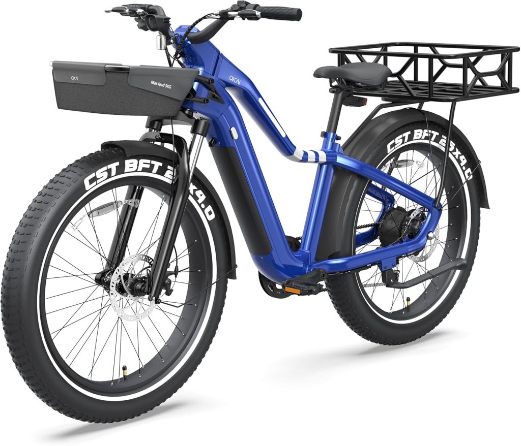 OKAI Ranger Electric Bike, 45 Miles Fat Tire eBike with Suspension Fork, 28mph Power by 1000W Motor, 8-speed Drivetrain, All Terrain Electric Bike for Adults, 705.6Wh Removable Battery Heavy-duty Bike OKAI Ranger Electric Bike, 45 Miles Fat Tire eBike with Suspension Fork, 28mph Power by 1000W Motor, 8-speed Drivetrain, All Terrain Electric Bike for Adults, 705.6Wh Removable Battery Heavy-duty Bike